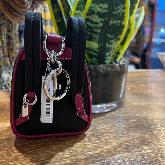 Mini Court Backpack Bag Charm In Signature Canvas - Picture 2 of 2